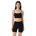 new arrivalfake two-piececontrast color white striped suspender running sports intimates bra three-quarter shorts yoga suit