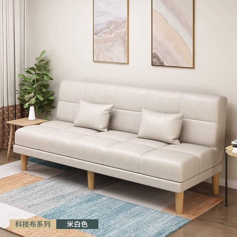 Small apartment folding sofa, bedroom stylish minimalist modern light luxury tech classic style sofa, rental apartment sofa