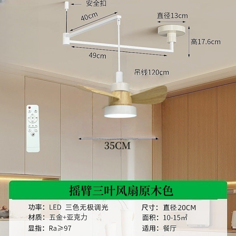 Medieval Fan Rocker Arm Restaurant Chandelier French Cream Displaceable Dining Table Bar Light Japanese Tea Room Dining Room Lighting