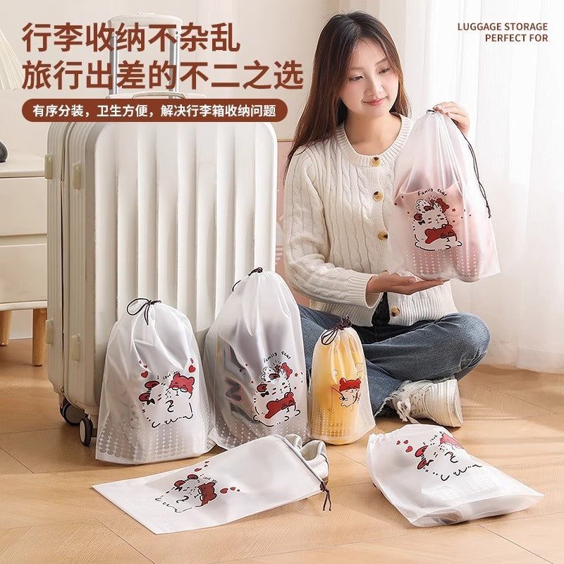 Mengqu drawstring type travel shoe box storage bag suitcase clothing underwear sorting and packing disposable travel artifact