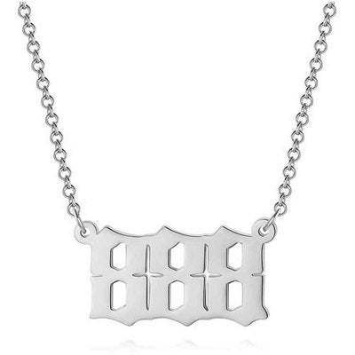 Amazon fashion custom stainless steel pendant necklace - european and american popular numbered choker
