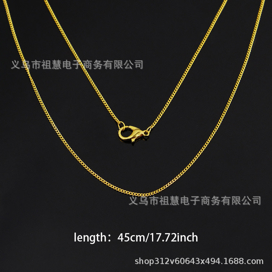 1pcs necklace men's and women's gold/copper chain link cuban necklace jewelry diy wholesale