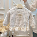 Girls' fall/winter new collection: fleece-lined base layer top, baby girl's early autumn outerwear sweatshirt, kids' autumn top, trendy children's clothing