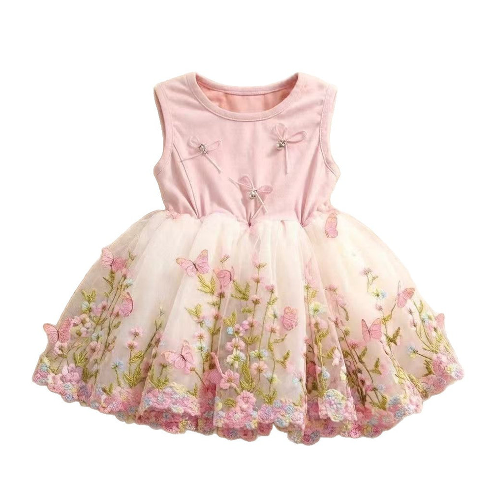 Summer lightweight sleeveless bodysuit romper for baby girls - princess style, super cute and stylish, thin triangle skirt bodysuit