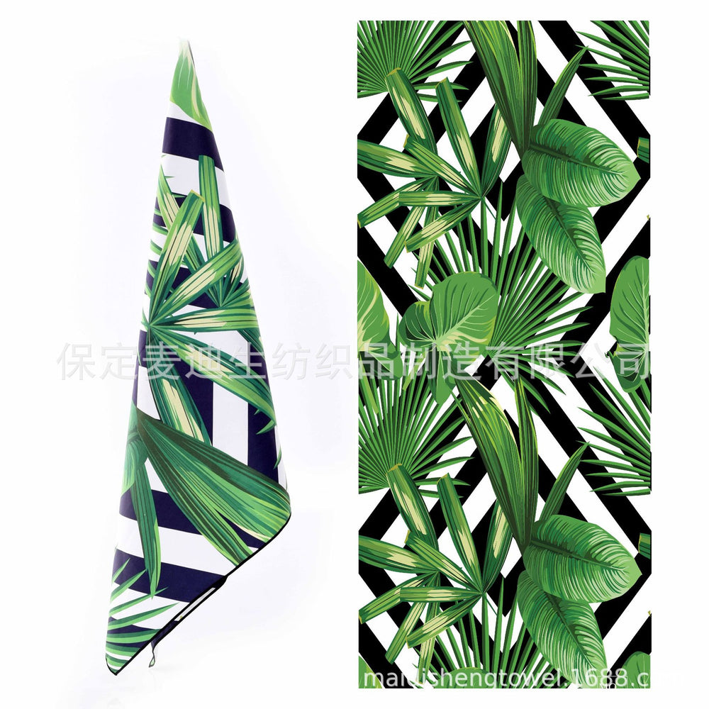 Factory wholesale full-page printed sand-free beach towel, soft, absorbent, quick-drying, mesh bag packaging, advertising cheerleading bath towel