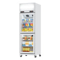Hual vertical freezer single door double temperature preservation display cabinet refrigerator commercial milk meat food refrigerated freezer