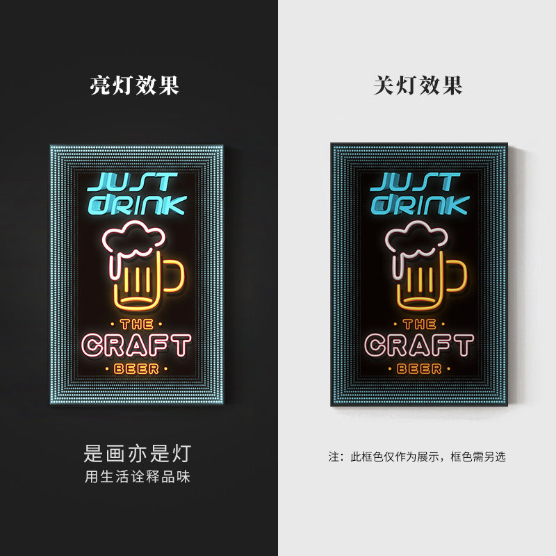 Bar luminous hanging painting neon LED ambient light painting KTV box private room dining bar tavern clear bar decorative painting