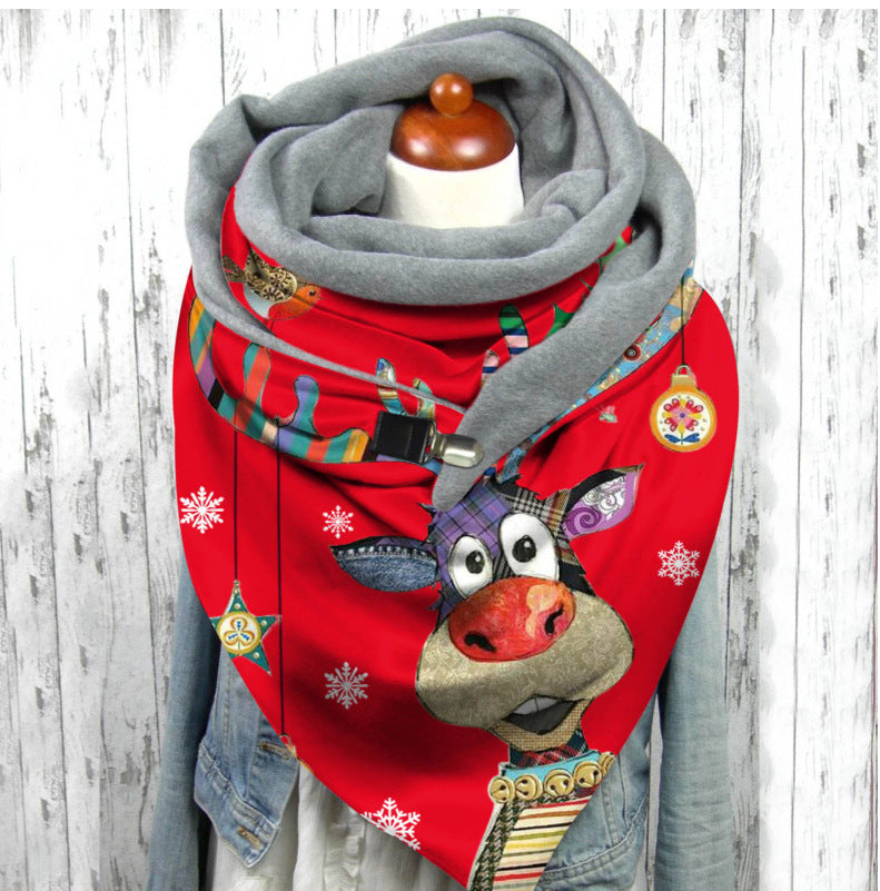 Export fashion buckle imitation cashmere printing scarf long scarf triangle scarf