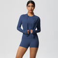 New arrival: barely-there brushed solid color outerwear with casual yoga set - perfect for outdoor running, sports, and fitness (3-piece set)