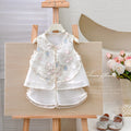 Girls' outfit : exquisite embroidered, modern chinese style, summer cool two-piece set for kids