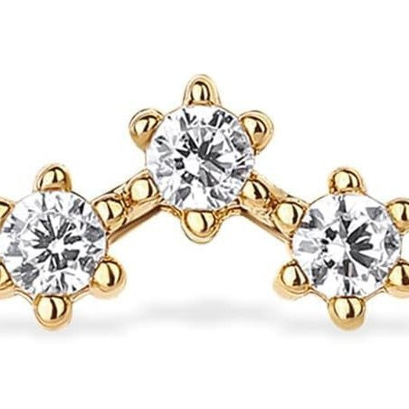Versatile cross-border fashion minimalist earrings - symmetrical three-leaf clover design, premium micro-paved cubic zirconia stud earrings, copper plated