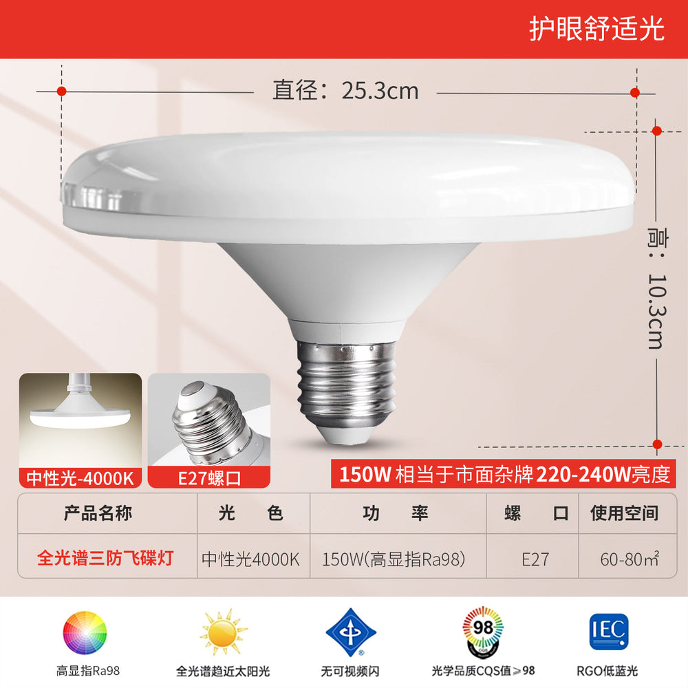 Full spectrum led bulb - super bright, energy-saving, high-power, eye-care e27 screw base, high-intensity lighting, ufo bulb for home use