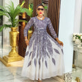 fashiondress african women's plus size  long sleeveseleganceprinting chiffon long skirt