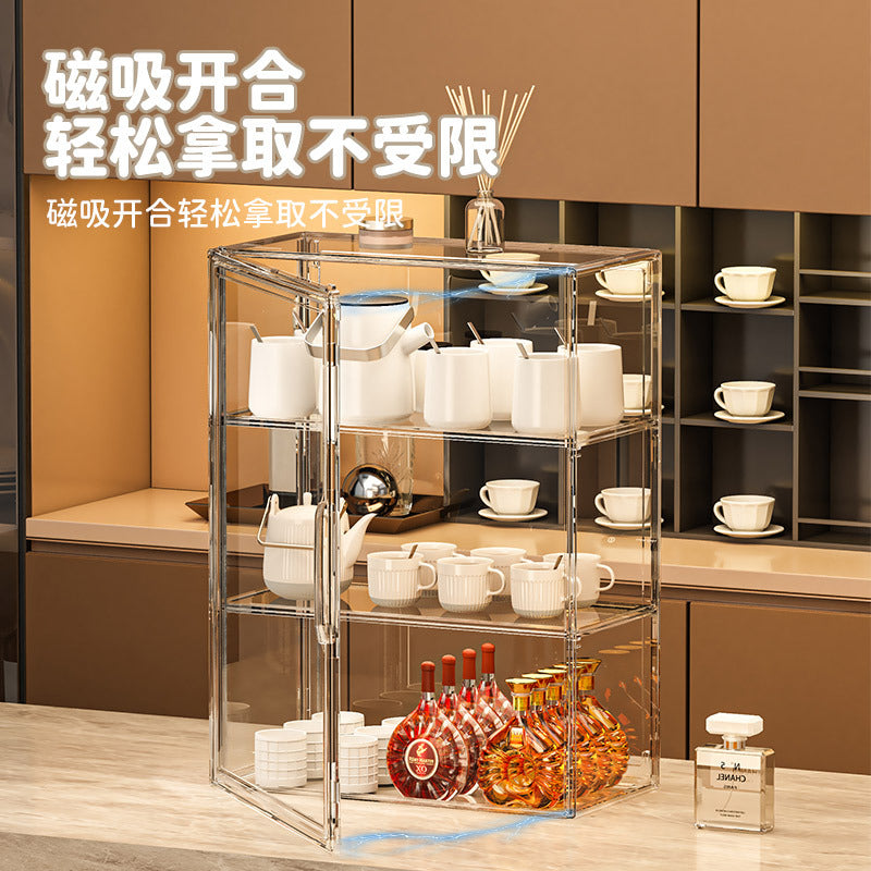 Storage box Household storage rack Transparent multi-layer water cup rack Figure blind box POP MART plastic display cabinet