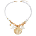 Wholesale cross-border bohemian shell necklaces - summer beach accessories, versatile pearl pendant chokers