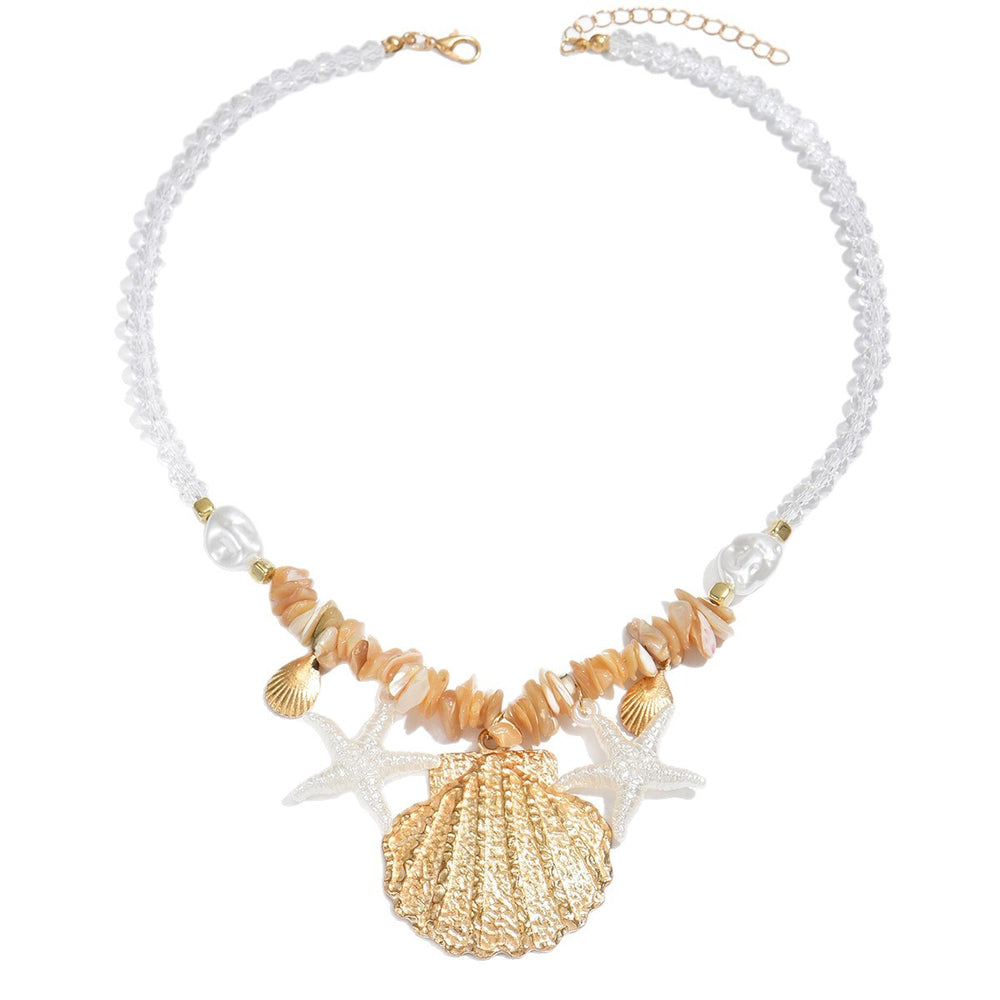 Processing personalized necklace niche pearl clavicle chain necklace summer seaside accessories jewelry shell pendant women's jewelry