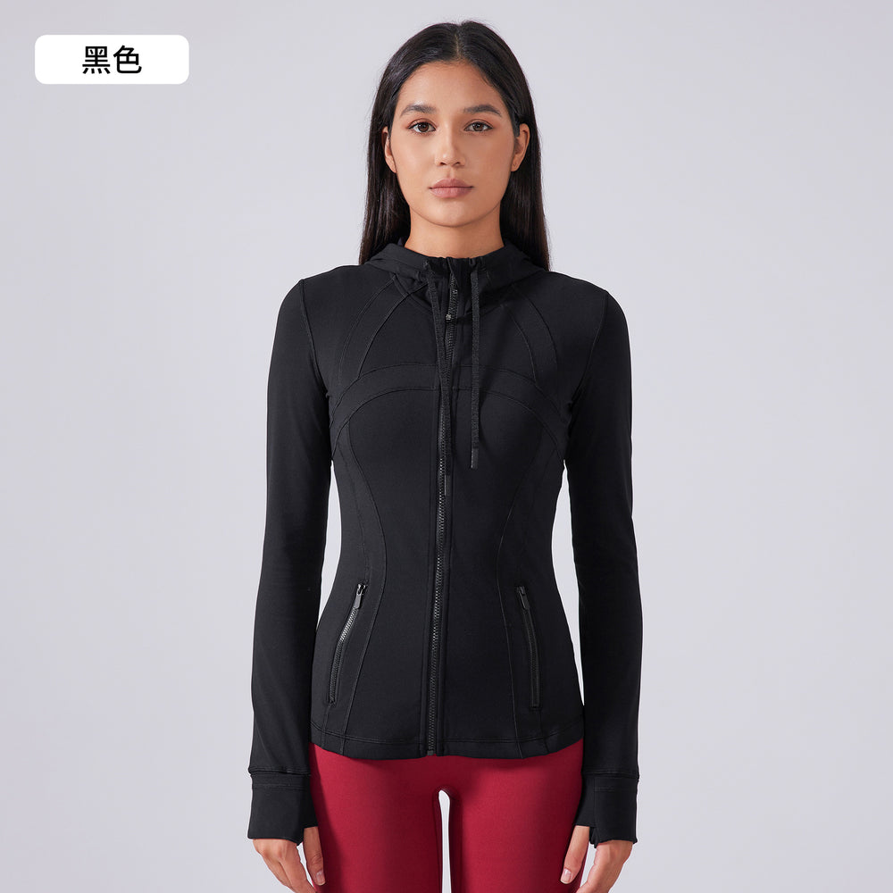Women's yoga jacket - new hooded drawstring jacket, slim fit, versatile, slimming, running, sports & fitness apparel daw204