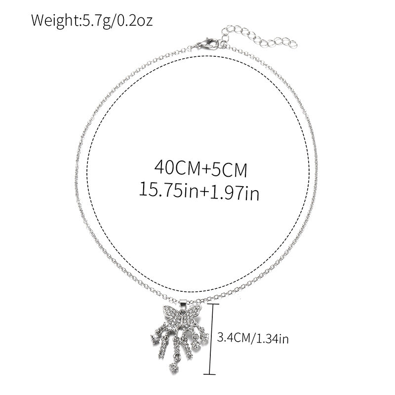 Wholesale unique necklace designs: european & american cross-border autumn/winter jewelry, women's diamond-accented light luxury korean-style ins sweater necklace