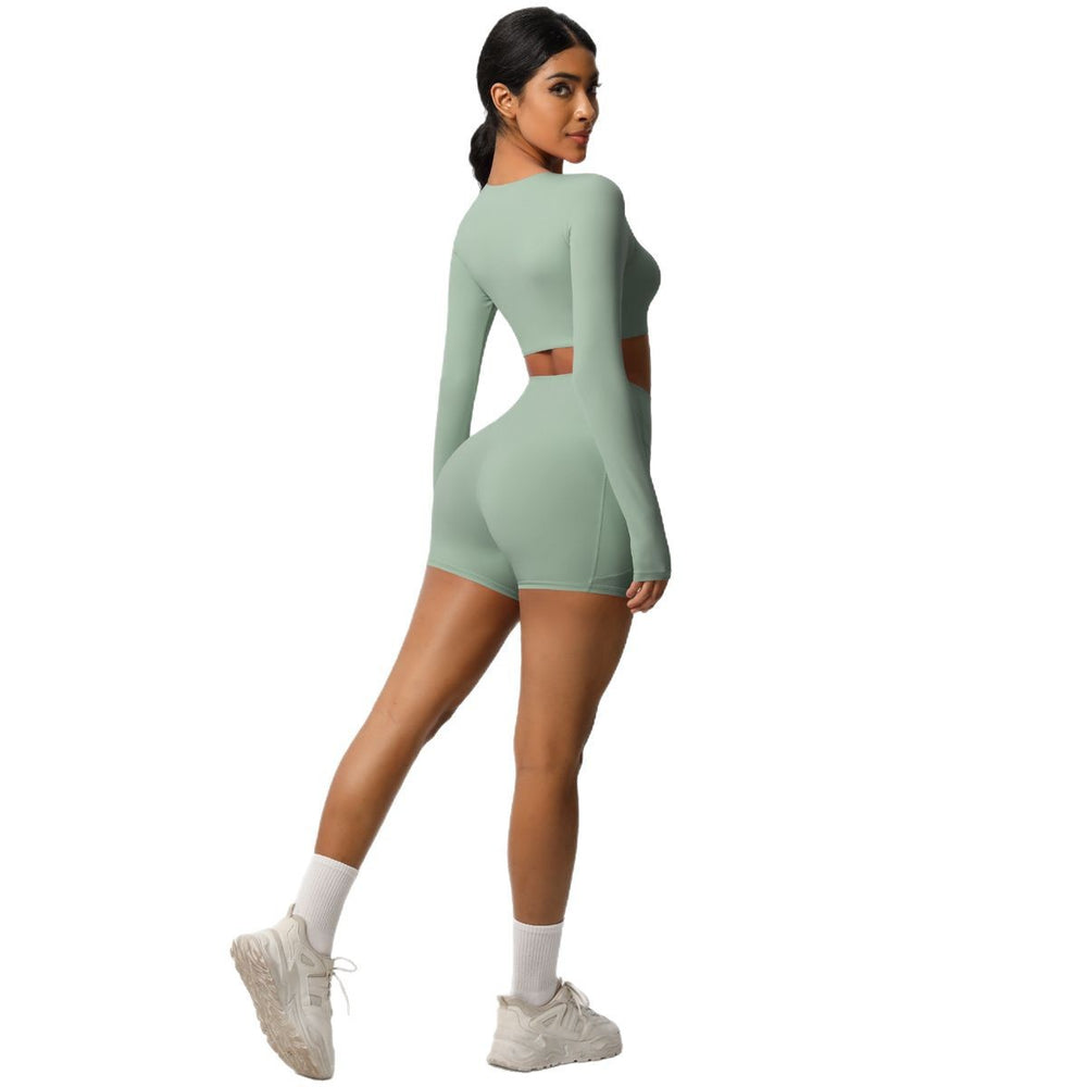 new arrivalhigh waist tight nude yoga suit quick-drying breathable outdoor casual running fitness sports suit
