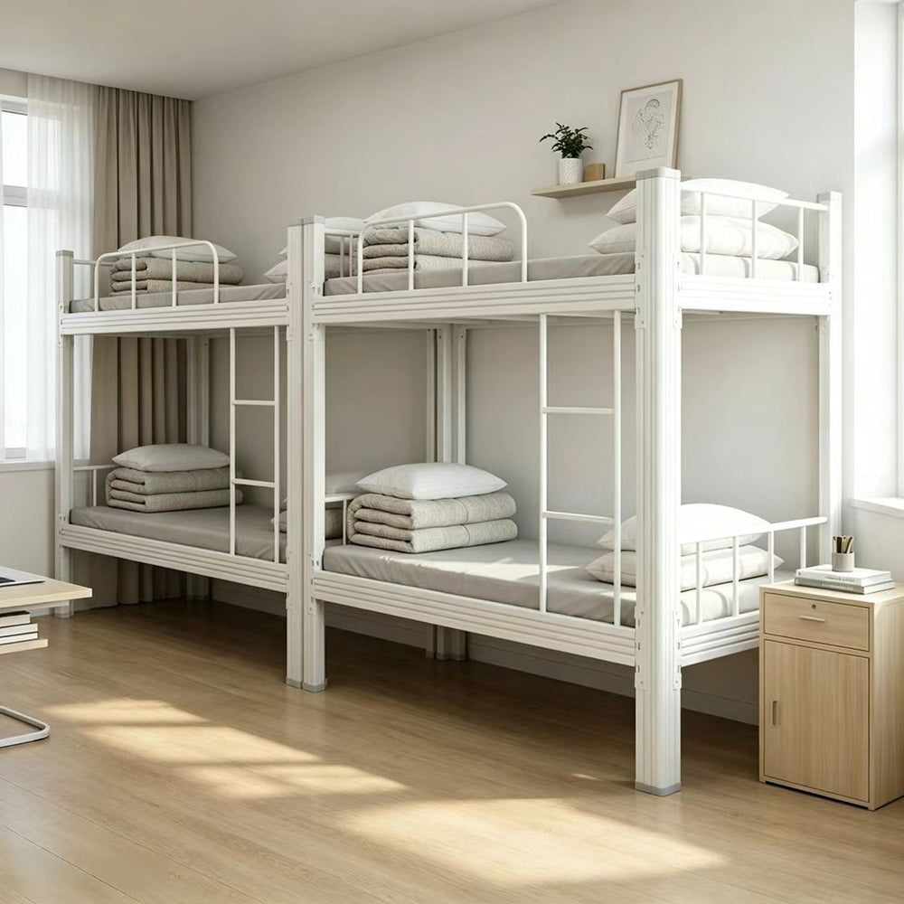 Dormitory bunk bed iron bed thickened square tube silent double layer bunk bed boarding bed source manufacturer spot steel school