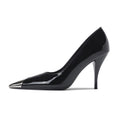 Korean style autumn/winter park chae-young inspired high heels - women's 2026 new design, elegant metallic pointed toe pumps for spring