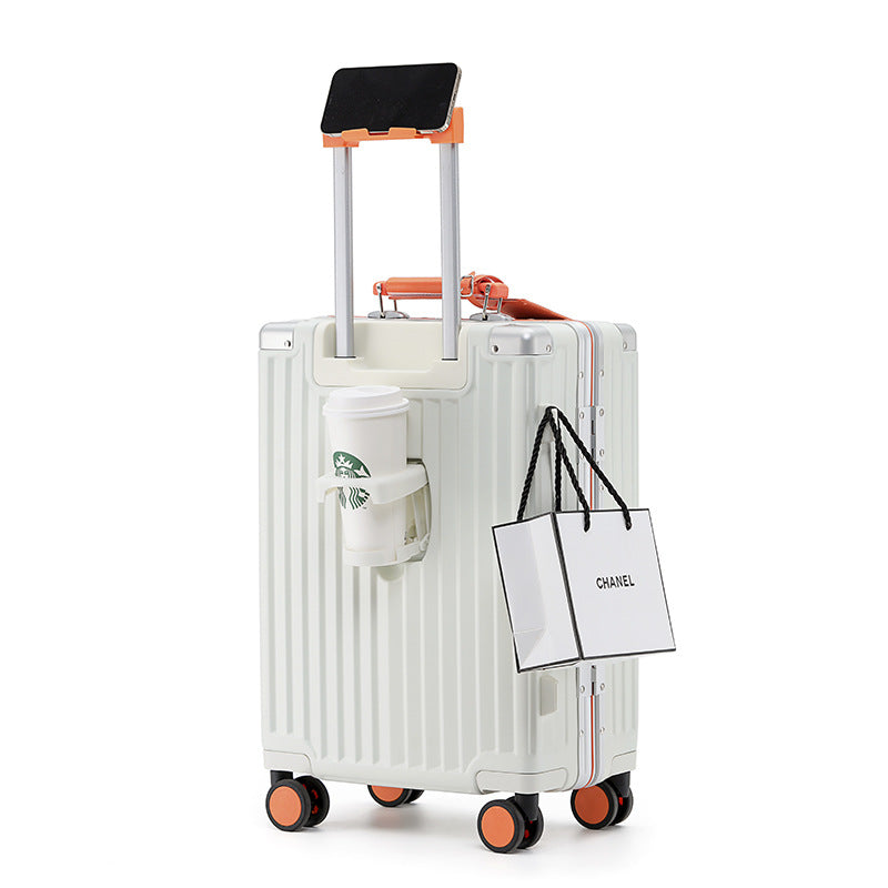 Aluminum frame suitcase 20-inch boarding case 24-inch anti-drop trolley case 26-inch suitcase leather bag password box