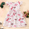 Kids' digital print flutter sleeve a-line dress - clearance sale