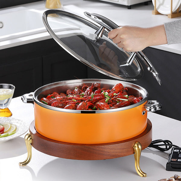 Vegetable Warm Stove, Colored Stainless Steel Insulation Stove Insulation Dining Stove Vegetable Warm Pot Buffet Stove