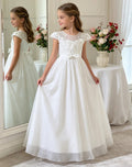 fashion stylegirl dress white lacepatchworkelegancefrench long skirt chiffon kids skirtin stock