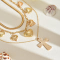 Cross pendant wholesale european and american cross-border stylish hip-hop punk heart clavicle chain accessible luxury niche stacking necklace