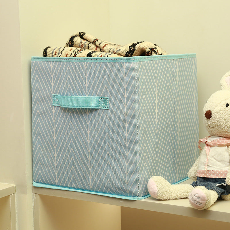 Non-woven fabric uncovered storage box foldable bedroom underwear storage box large sundries books fabric storage box