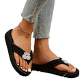 Plus size candy color flip-flops wedge heel non-slip thong sandals summer thick sole fashion beach sandals women's slippers