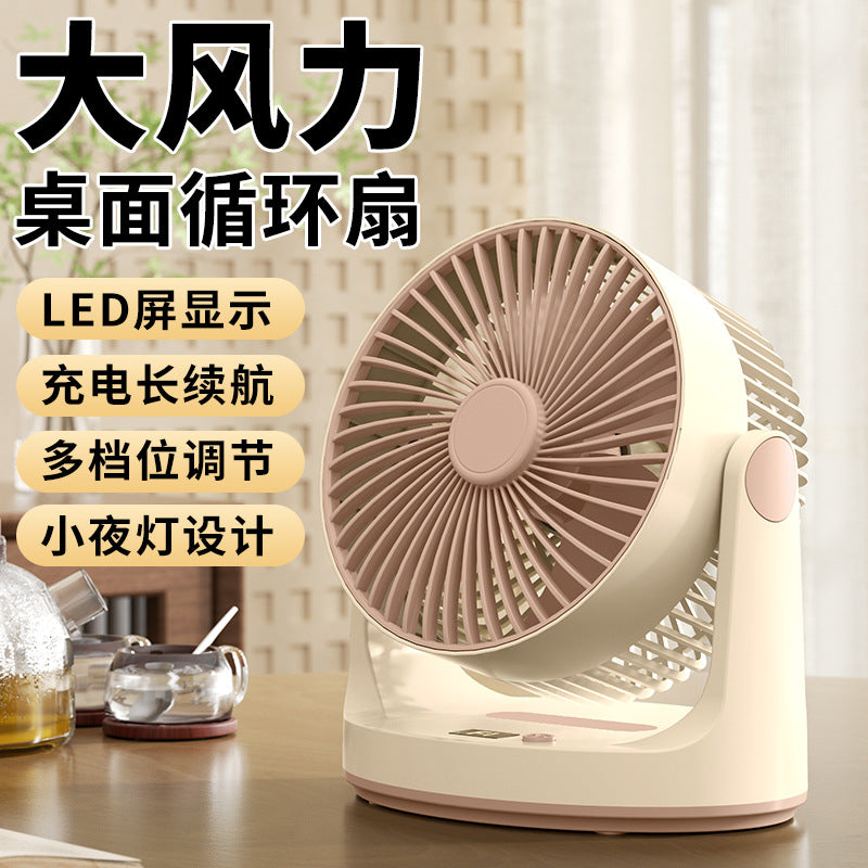 mini electric fan - high-velocity usb rechargeable desktop fan for office, dorm, and home use - circulation fan