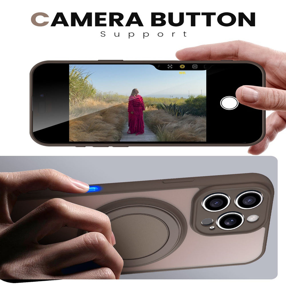 Iphone 17 phone case - new skin-feel matte finish with 360° magnetic stand, universal fit for apple 16 pro max