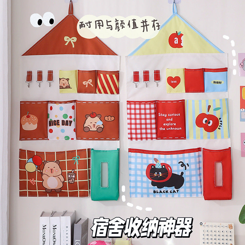 Dopamine dorm storage hanging organizer - multi-purpose wall-mounted storage bag for dorm room bedsides and behind doors