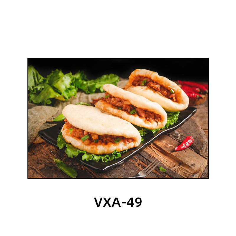 陕西装饰画西安长安古城风景建筑面馆挂画美食餐厅饭店包厢壁画