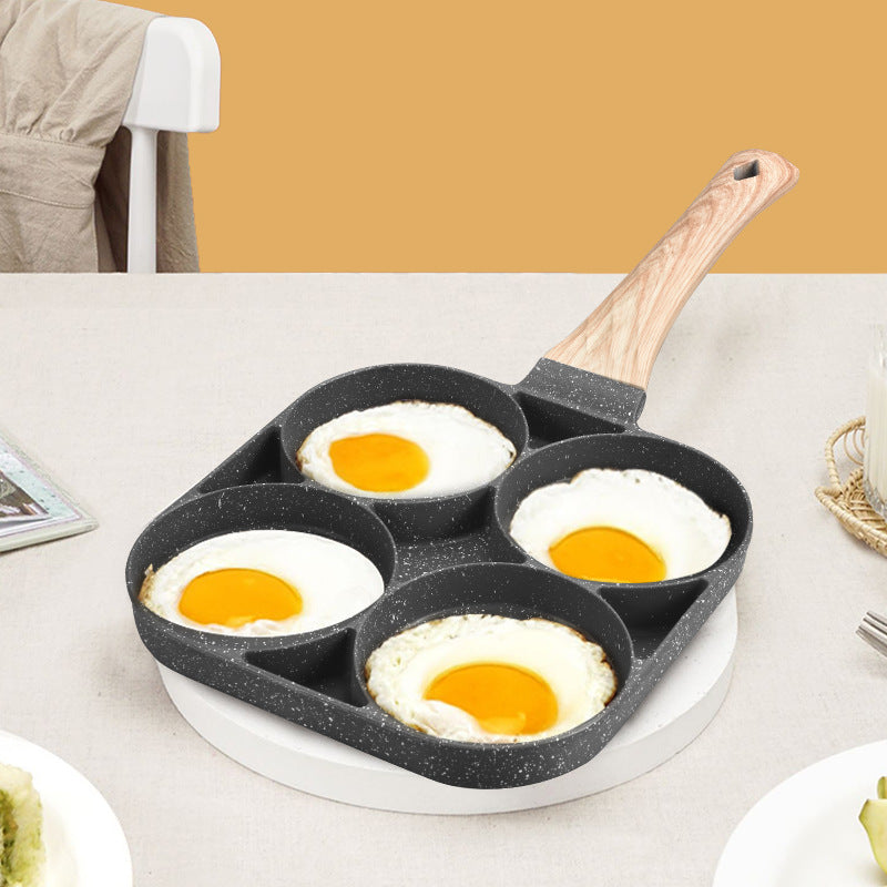 Medical stone hamburger pot internet celebrity hot-selling for home kitchen omelette pot four-hole breakfast pot all-in-one die-cast steak frying pan