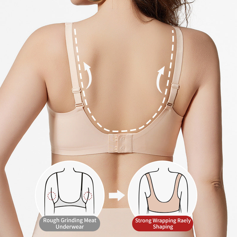 french seamless bra thin jelly glue soft support breast reduction fashion women's plus size bra