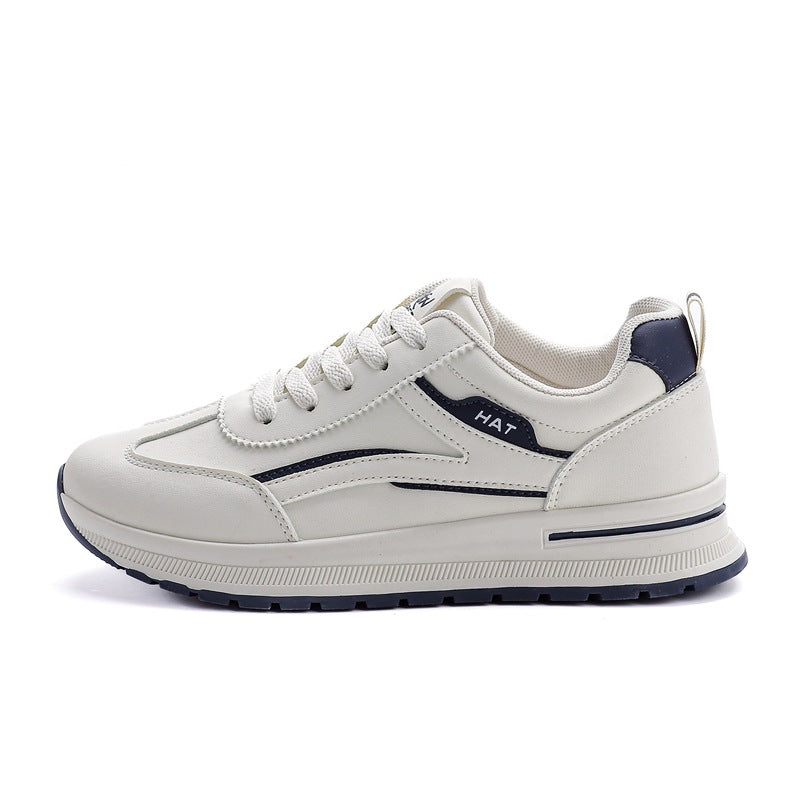 2025 new spring/autumn women's leather casual sneakers - breathable, soft sole, comfortable, non-slip, and wear-resistant