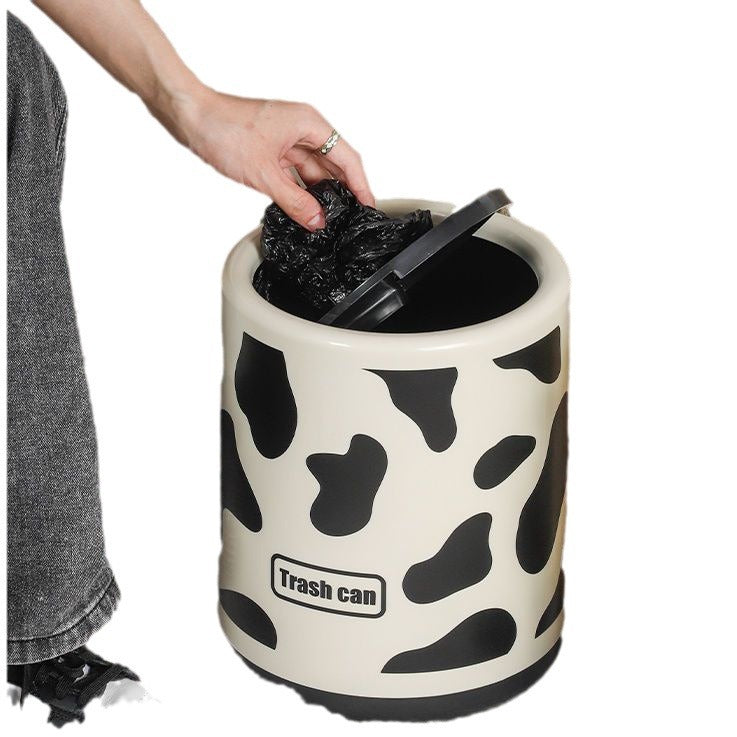 High-style trash can for home use, suitable for living rooms. modern, minimalist, and subtly luxurious design. features a swing-top lid and a straight-sided body. ideal for kitchens and bathrooms. new paper basket design