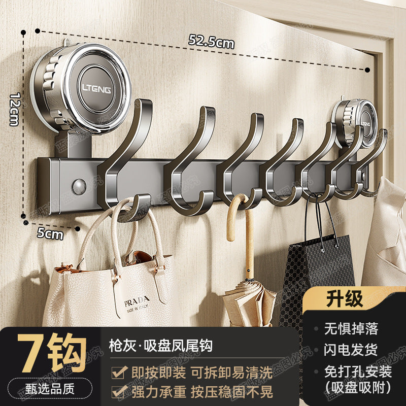Strong suction cup, hanging hanger behind the door, hook, household non-punching wall rack, entering the door and porch, clothes storage rack