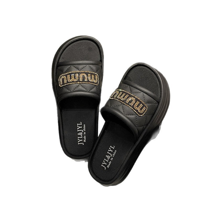 Versatile summer slippers for women - 2025 new cross-border women's sandals & slides - fashionable thick-soled slippers for outdoor wear