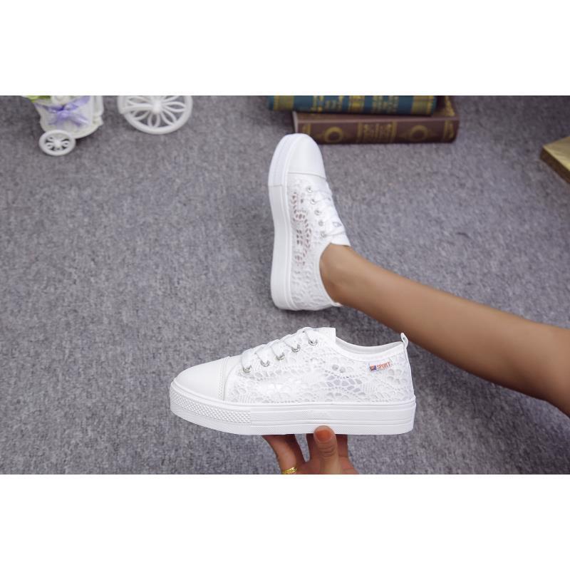 fall and winternew arrivalexportplus size round toe tie backflats mesh tie backcasualwhite shoes women's spot wholesale
