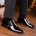 Men's casual leather shoes - stylish & versatile dress shoes for business, pointed toe patent leather office & wedding shoes