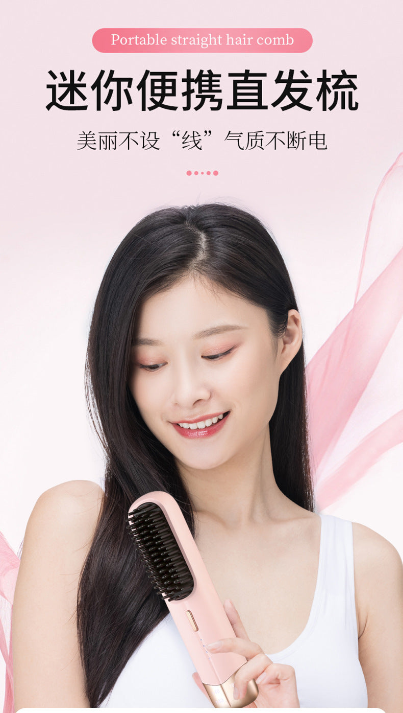 new wireless hair straightening comb - negative ion, damage-free, mini & portable electric hair straightener, hair straightening gadget