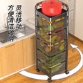 Kitchen rotating storage rack multifunctional floor-standing fruit and vegetable basket household trolley multi-layer storage organizer