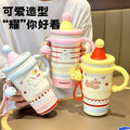 New arrival high-looking large-capacity cartoon handle ice insulation cup cute student straw cup coffee cup office cup