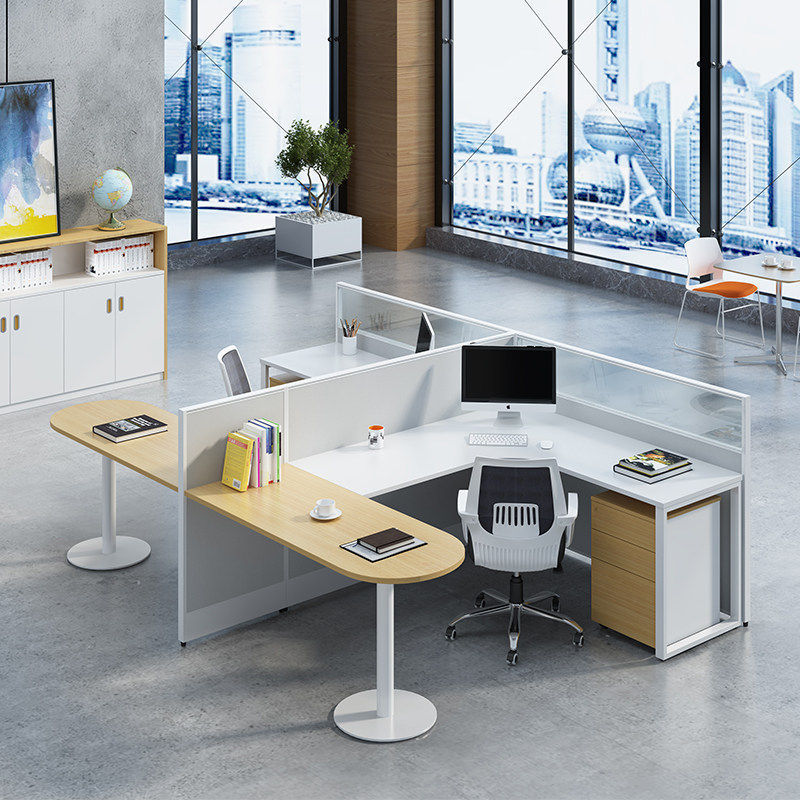 Saint li staff office desk 3/46 seater minimalist modern desk and chair creative partition employee desk workstation office furniture