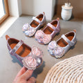New girls' leather shoes princess shoes baby flats spring and autumn children's leather shoes soft sole baby girl square toe shoes low-cut shoes