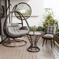 Double imitation wood grain twist space chair + coffee table + chair combination [free cushion]